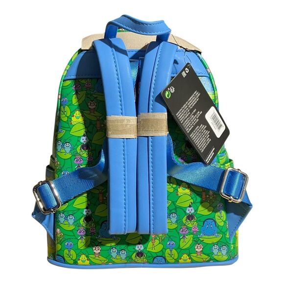 LOUNGEFLY Backpack Adult Green Disney Pixar A Bugs Life Mini All Over‎ Blue Flik main image 8